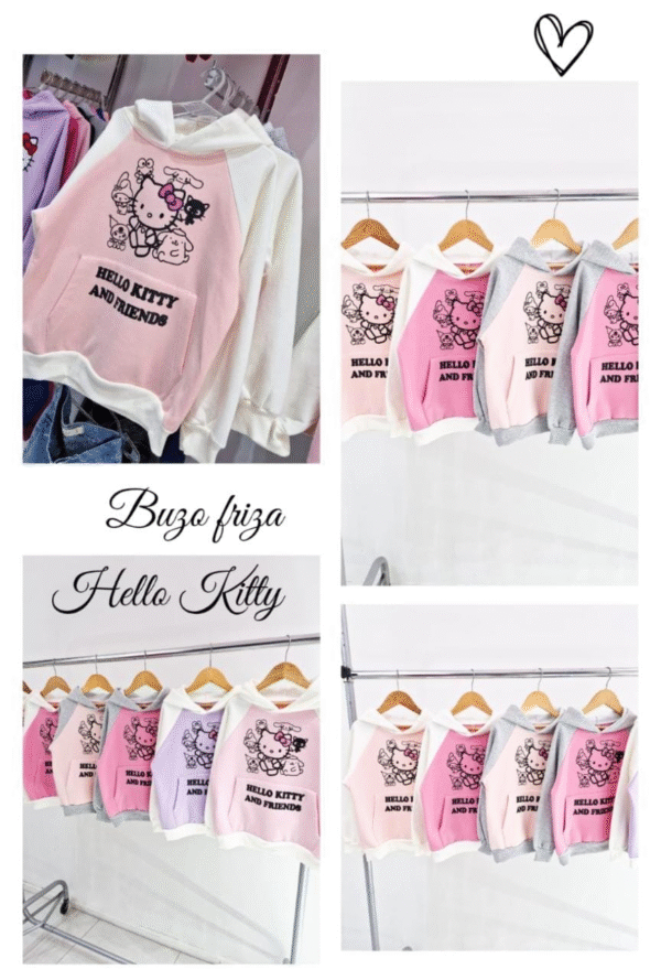 Buzo Frizado Hello Kitty (Sudadera con capucha)