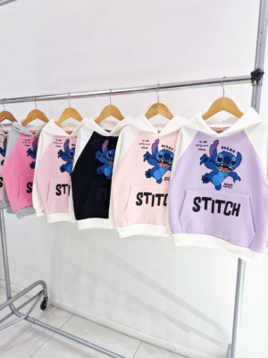 Buzo Canguro Stitch con Friza