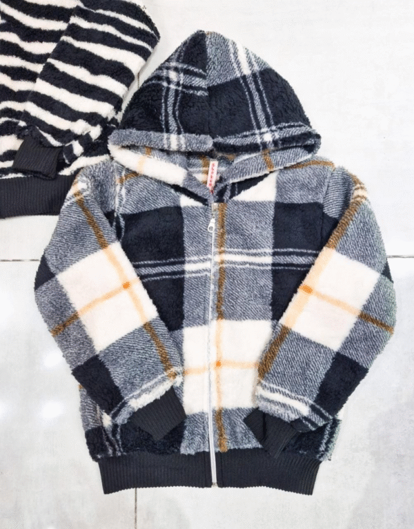 Campera CORDERITO ribb 3 Campera Corderito Cuadrillé